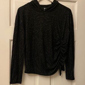 Black Long Sleeve Ruched hoodie